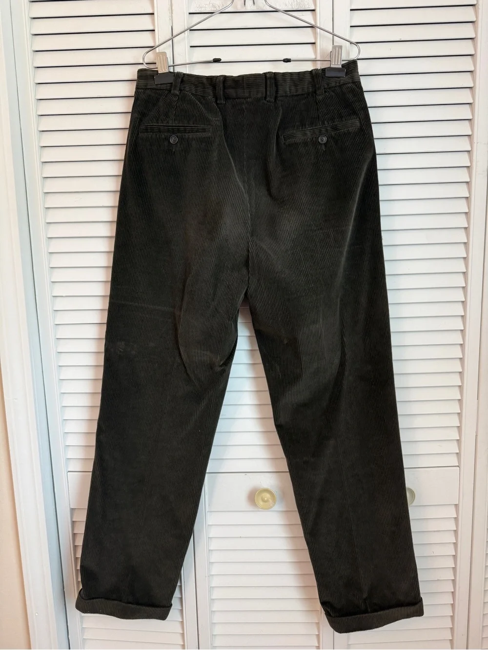 Brooks Brothers Mens Elliot Dark Green Corduroy Pants Size 34 Office Academia